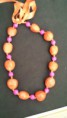 Collier rose et orange grosses perles